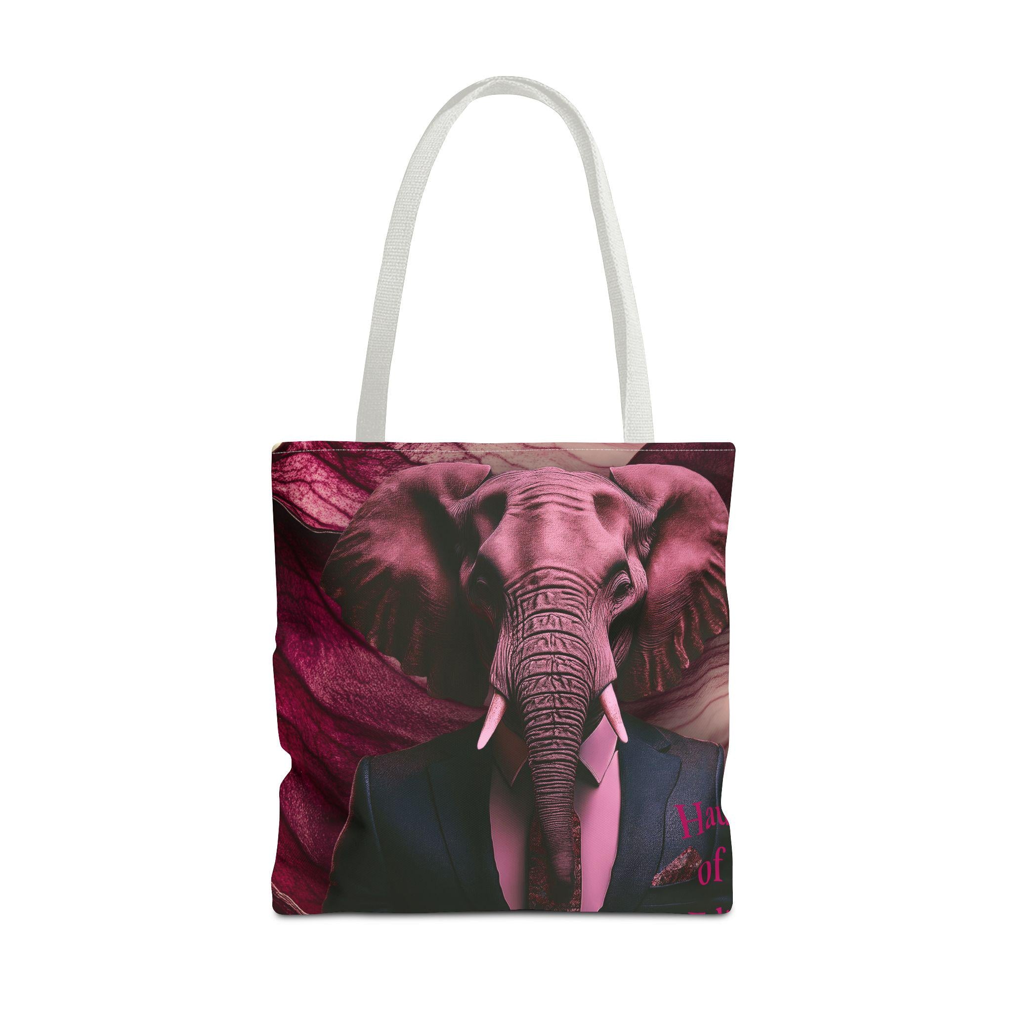 Elephant Book Tote Bag - Cute Animal Lover Carryall, Library Bag, Shopping Tote, Beach Bag, Eco-Friendly Reusable Bag