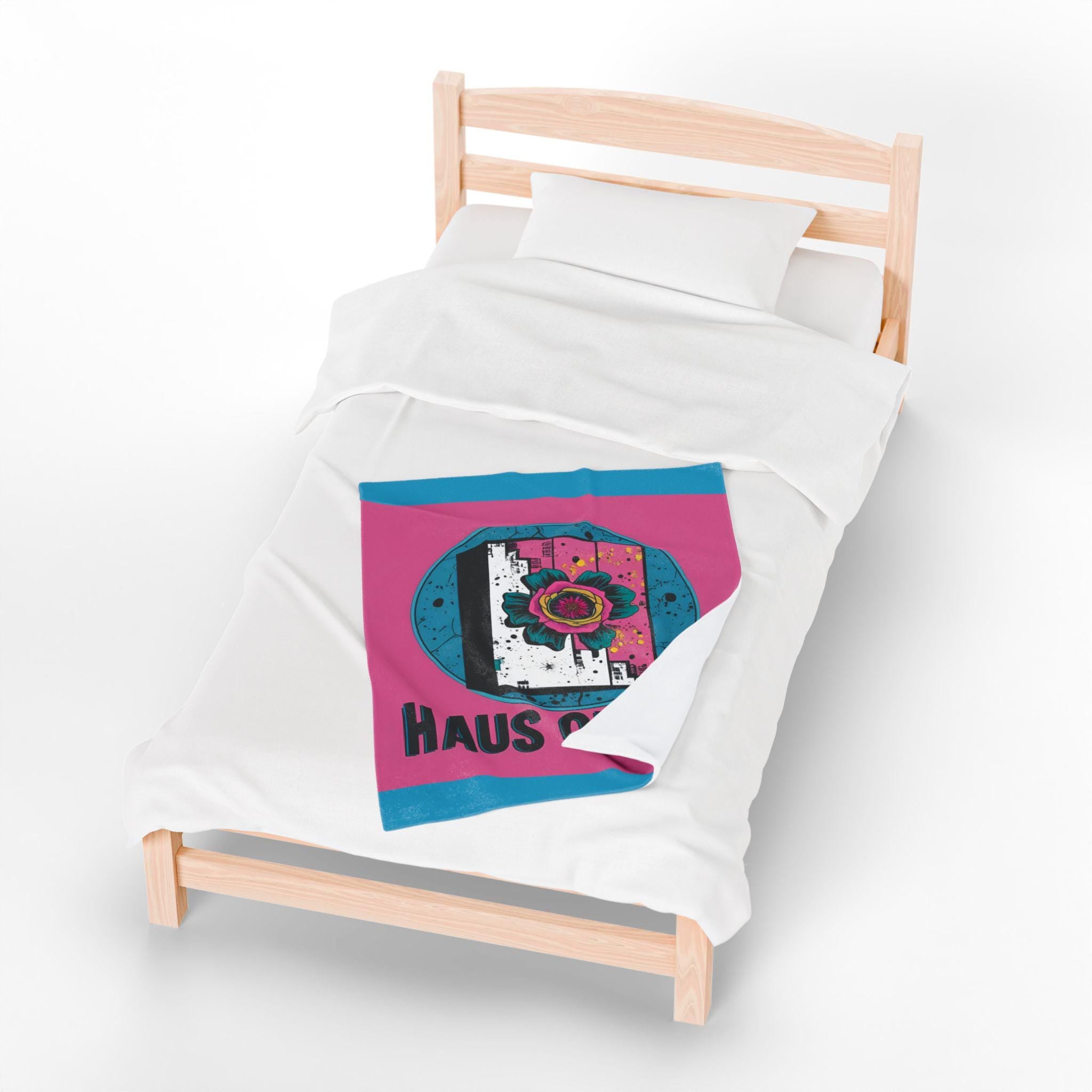 Velveteen Throw Blanket - Fashion Runway Pop Art Design by Haus of Edit