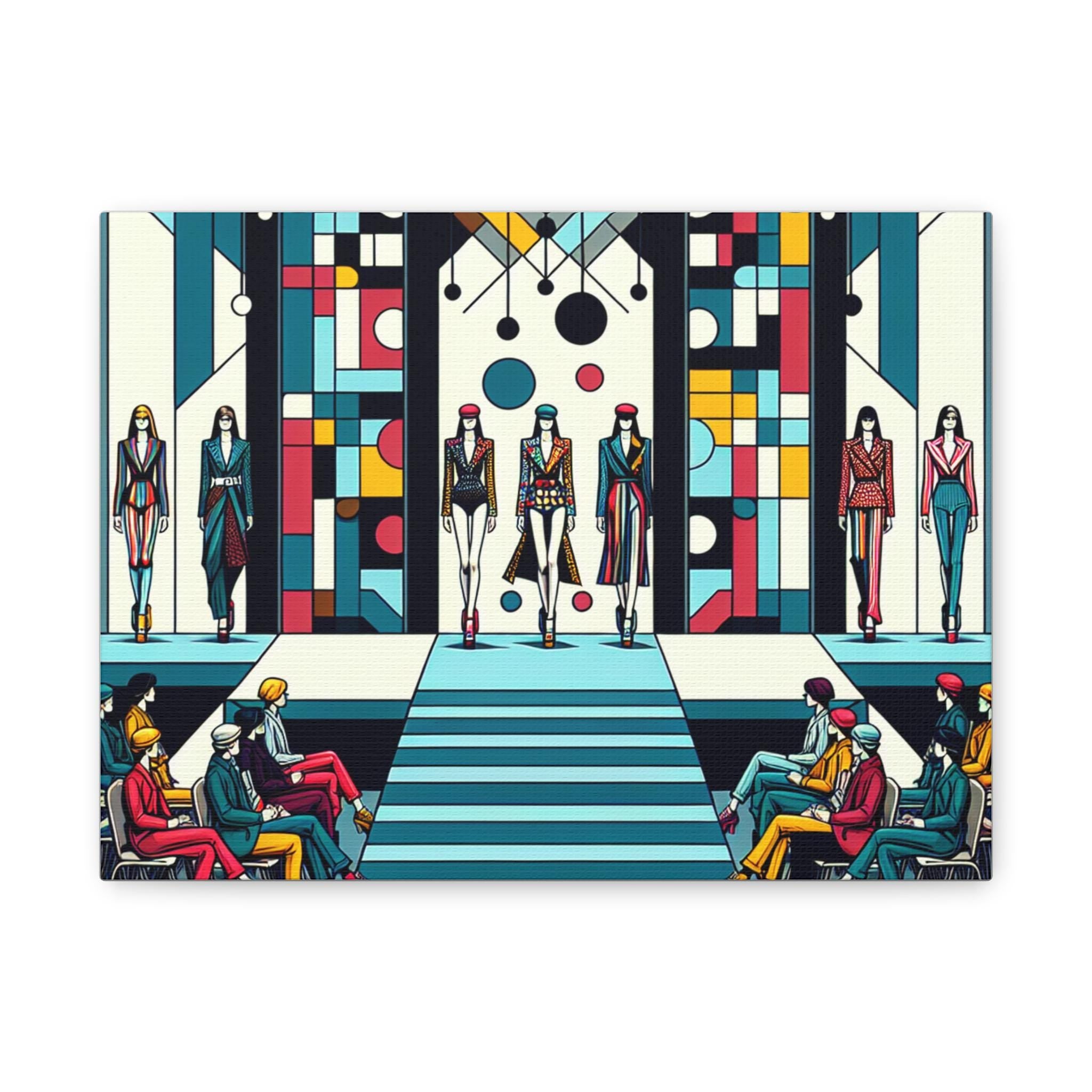 Fashion Runway Art Canvas, Modern Home Decor, Stylish Wall Art, Chic Gift for Fashion Lovers, Colorful Art Print for Living Room
