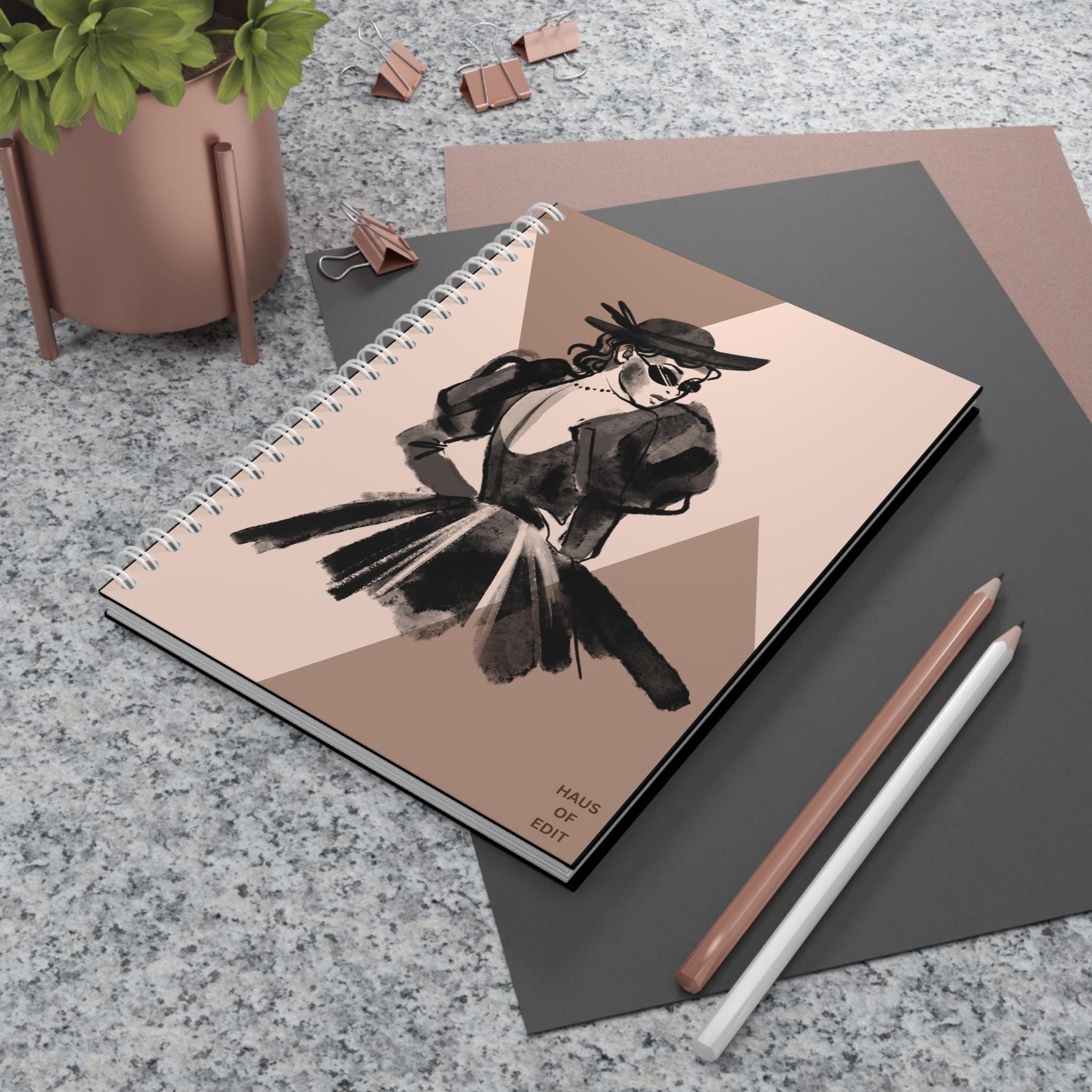 Fashion Diary Notebook Spiral Notebook by Haus of Edit