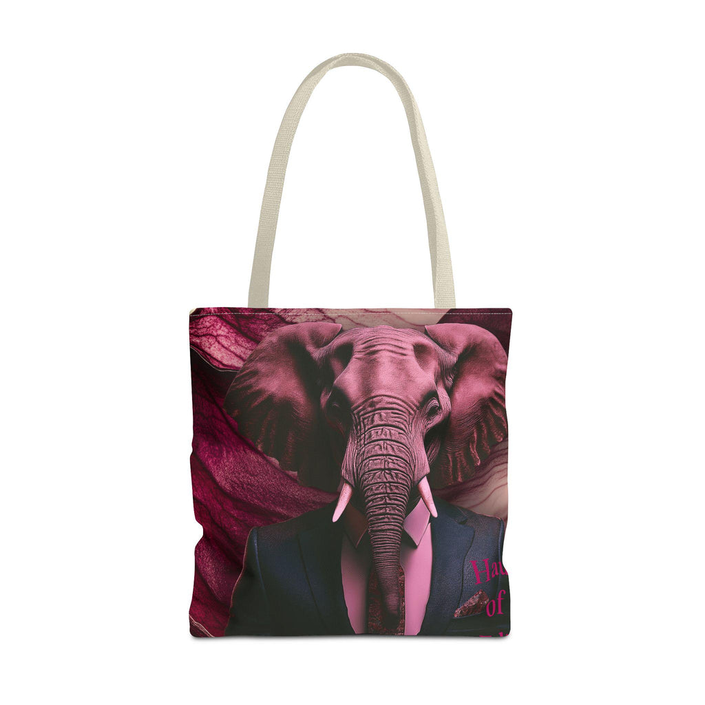 Elephant Book Tote Bag - Cute Animal Lover Carryall, Library Bag, Shopping Tote, Beach Bag, Eco-Friendly Reusable Bag