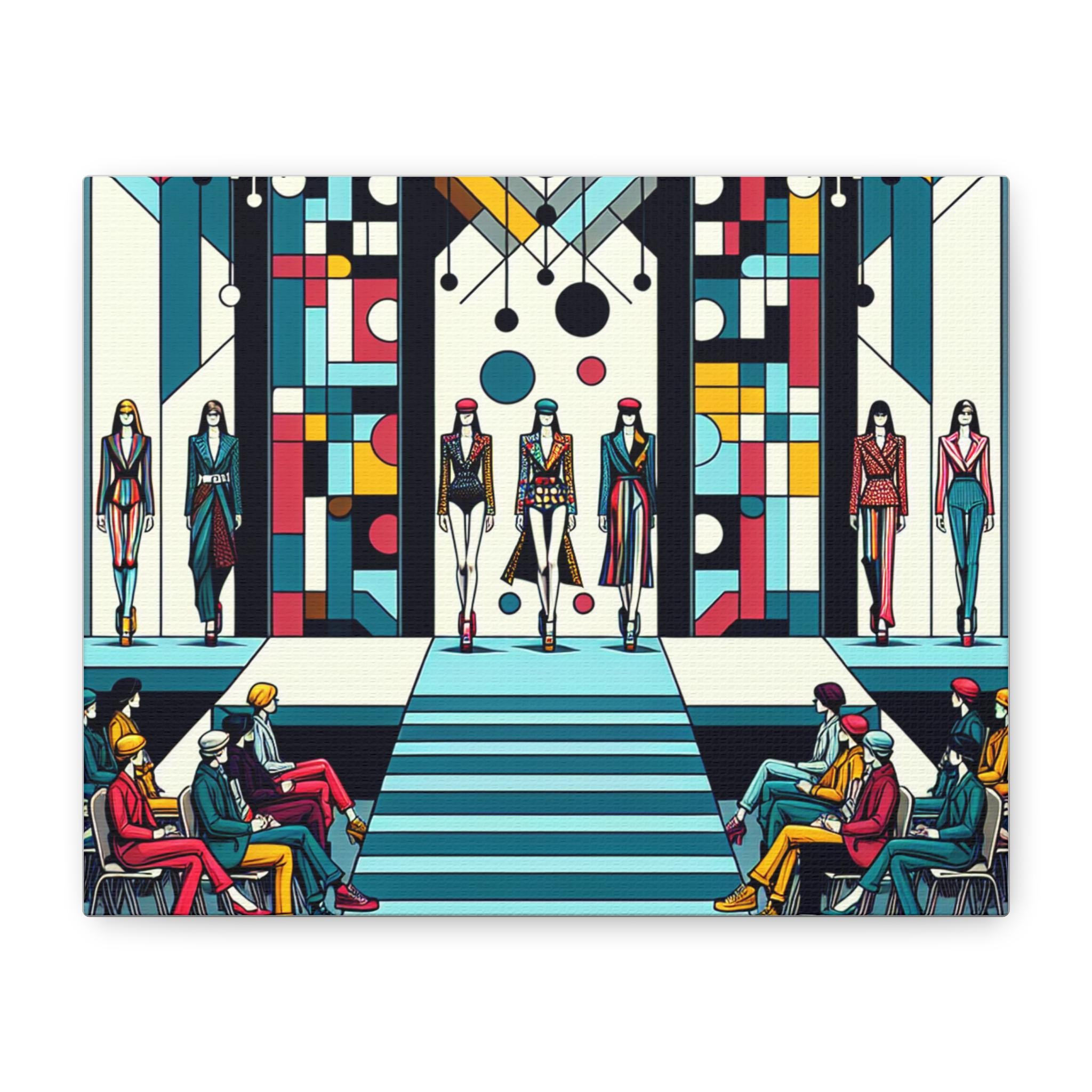 Fashion Runway Art Canvas, Modern Home Decor, Stylish Wall Art, Chic Gift for Fashion Lovers, Colorful Art Print for Living Room