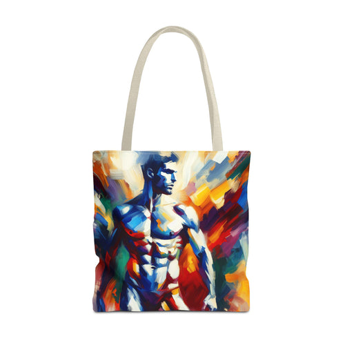 Beach Tote Bag, Rainbow Male Nude Artwork