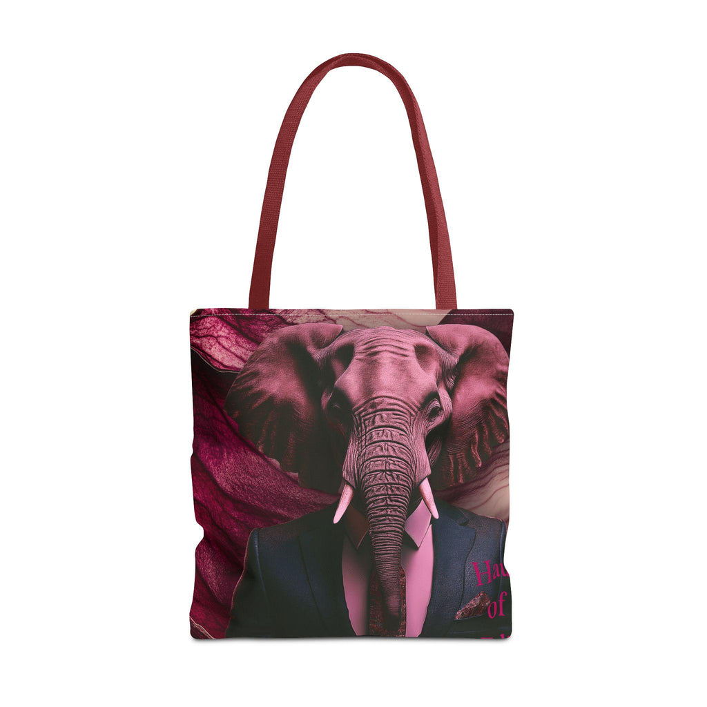 Elephant Book Tote Bag - Cute Animal Lover Carryall, Library Bag, Shopping Tote, Beach Bag, Eco-Friendly Reusable Bag