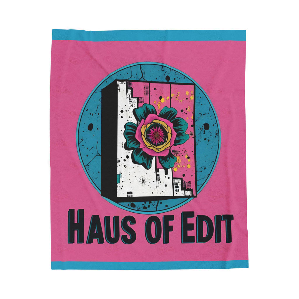 Velveteen Throw Blanket - Fashion Runway Pop Art Design by Haus of Edit