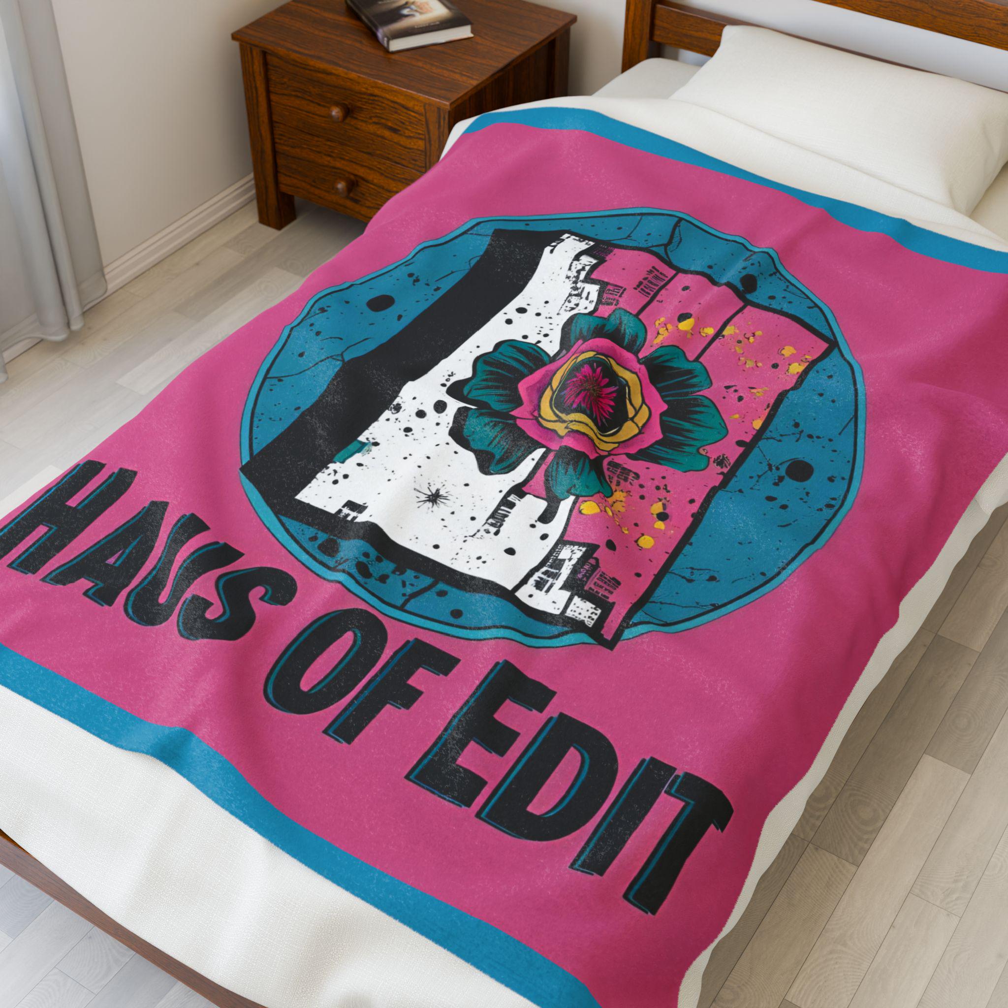 Velveteen Throw Blanket - Fashion Runway Pop Art Design by Haus of Edit