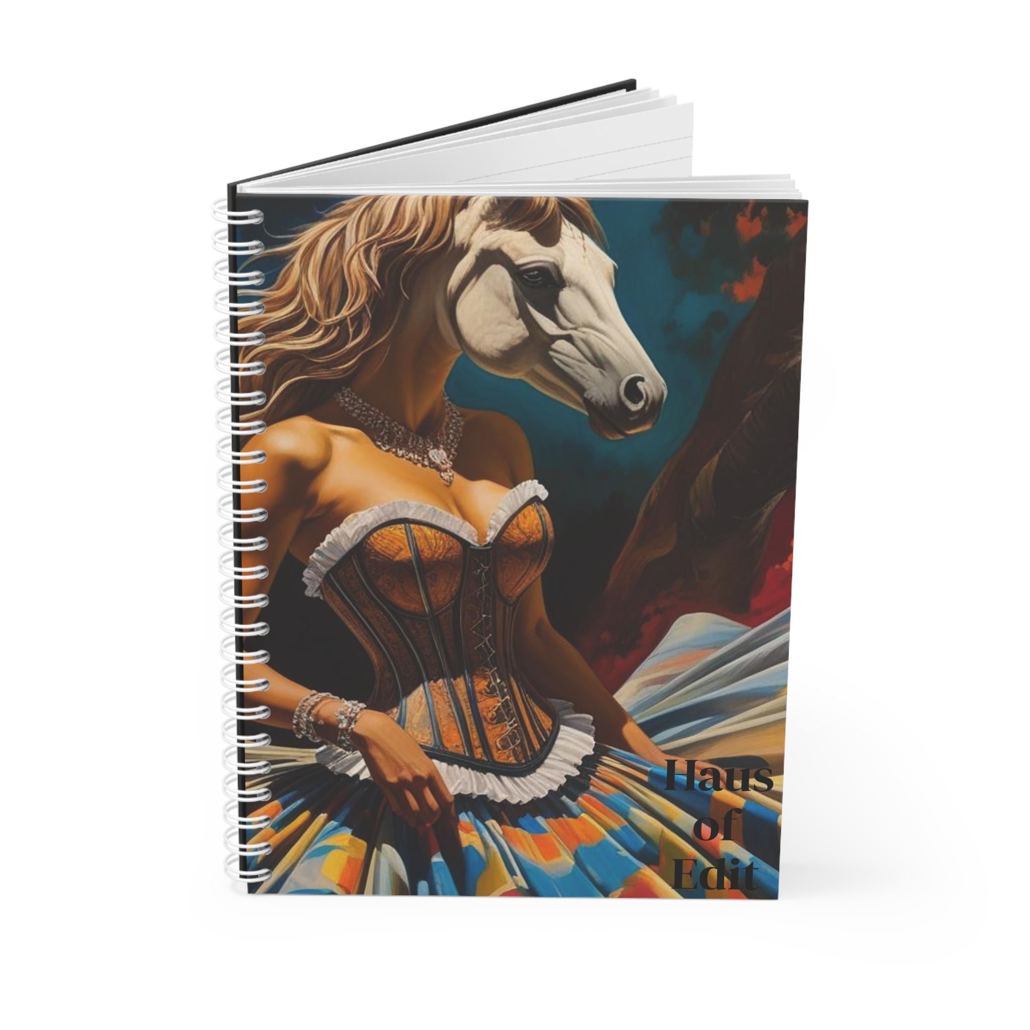 Horse Head Woman Spiral Notebook