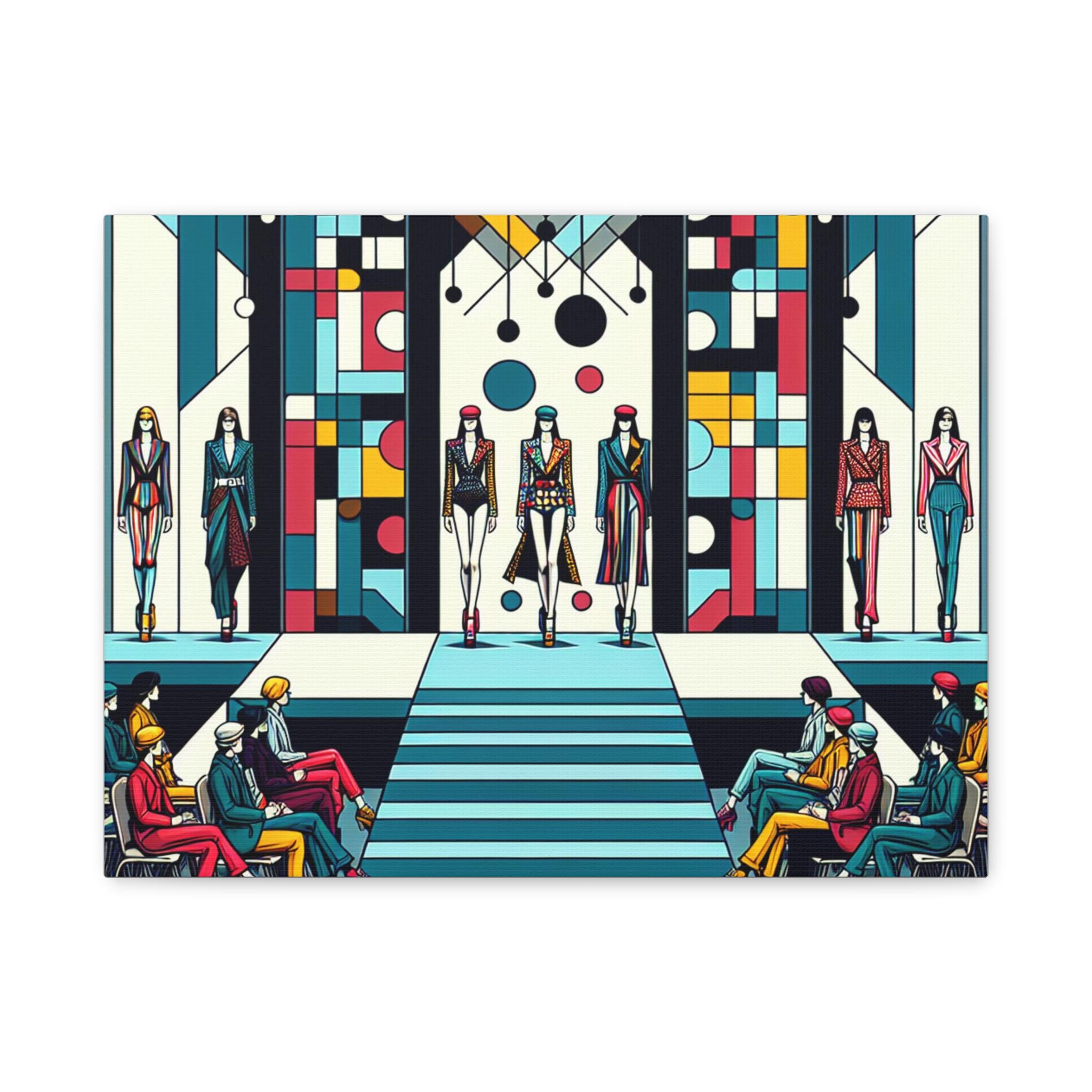 Fashion Runway Art Canvas, Modern Home Decor, Stylish Wall Art, Chic Gift for Fashion Lovers, Colorful Art Print for Living Room