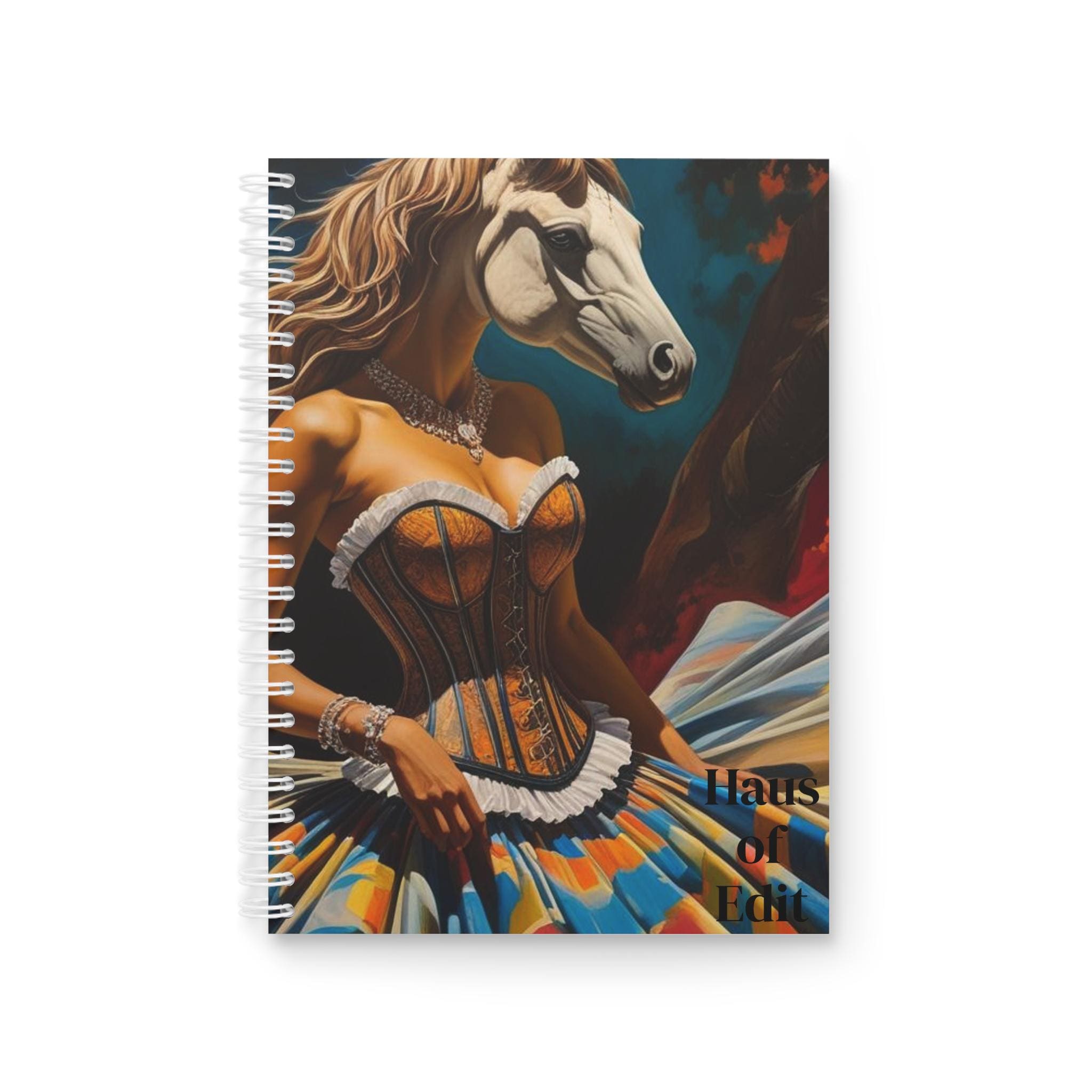 Horse Head Woman Spiral Notebook