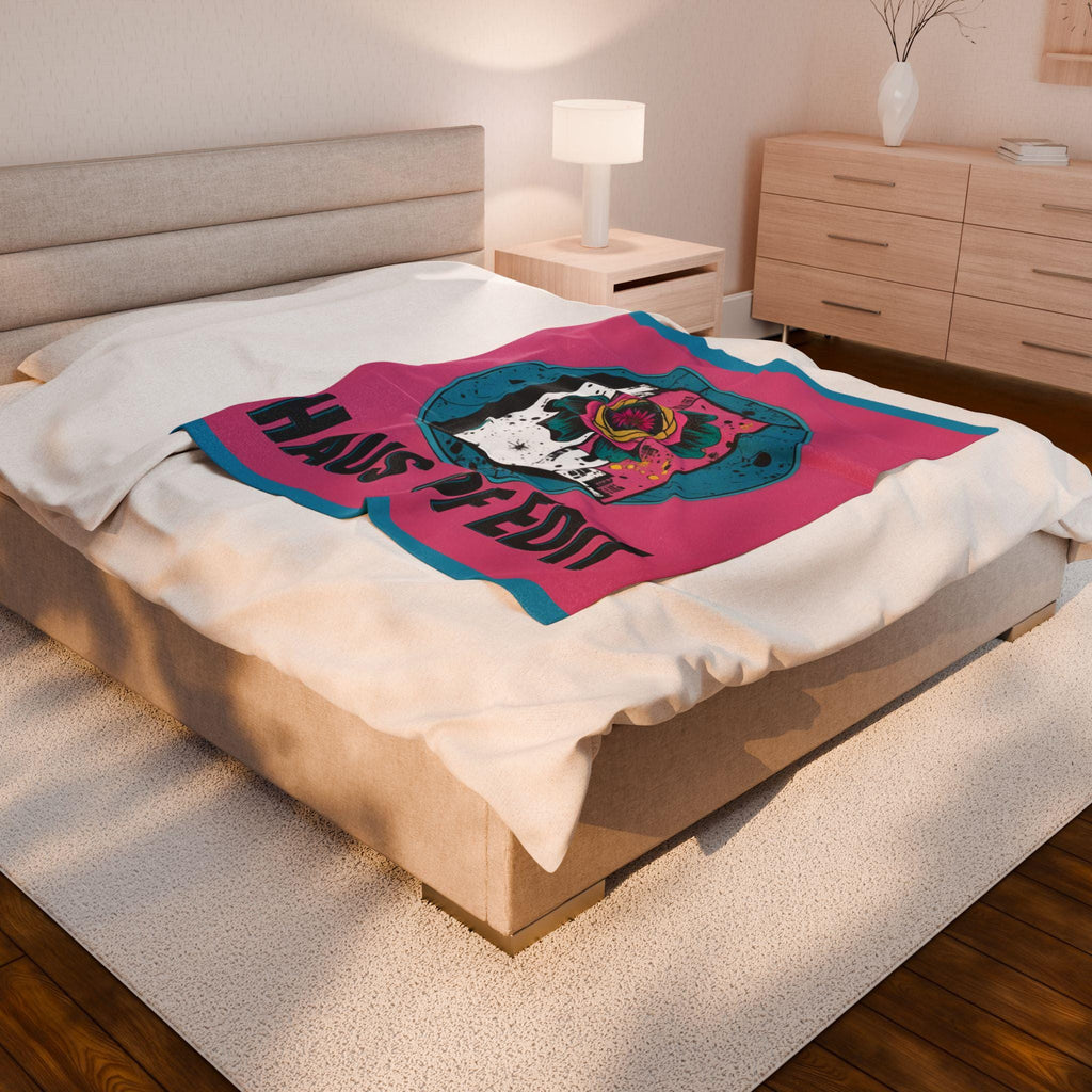 Velveteen Throw Blanket - Fashion Runway Pop Art Design by Haus of Edit