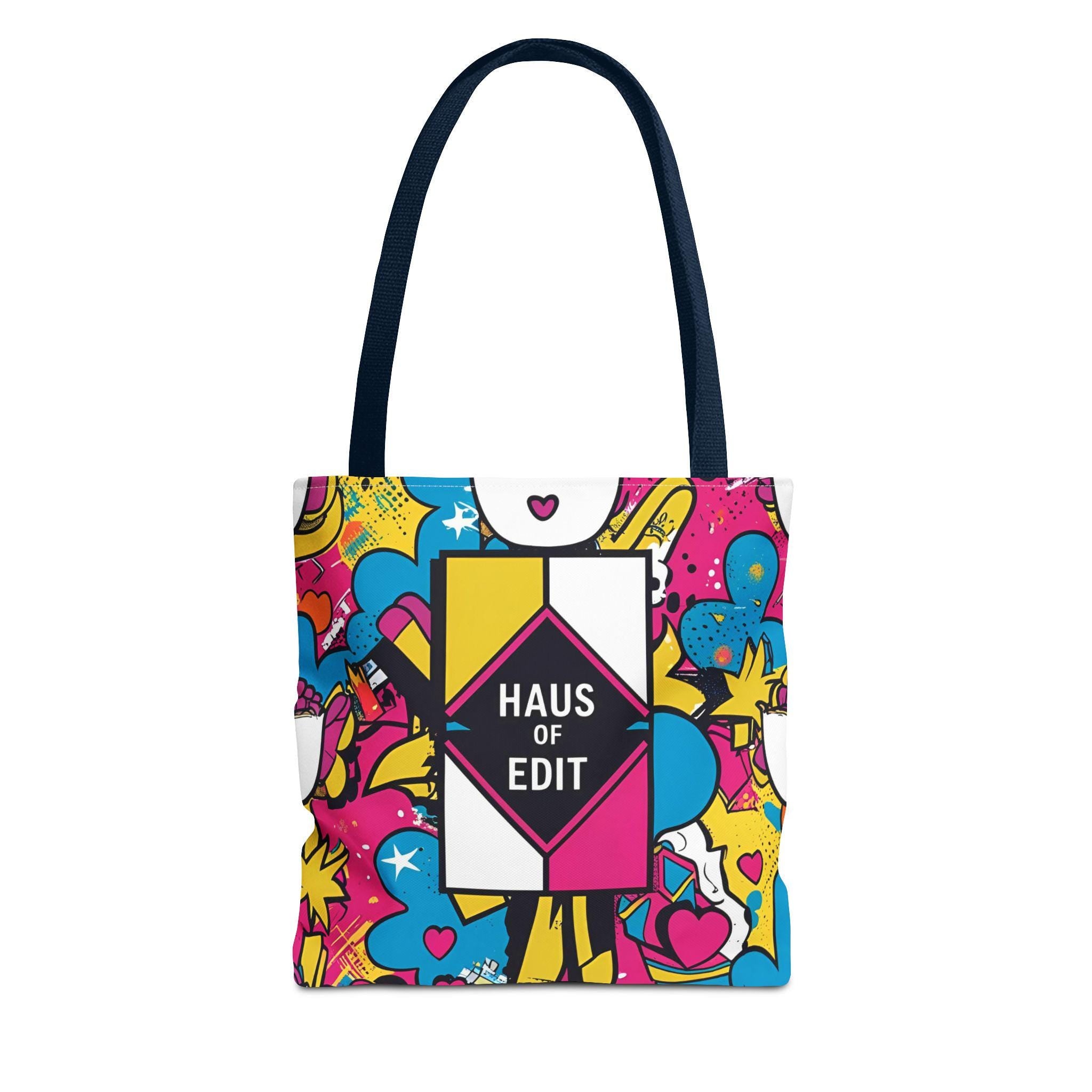 Colorful Graphic Tote Bag, Stylish Shopping Bag, Art Supply Bag, Personalized Gift, Trendy Carry-All