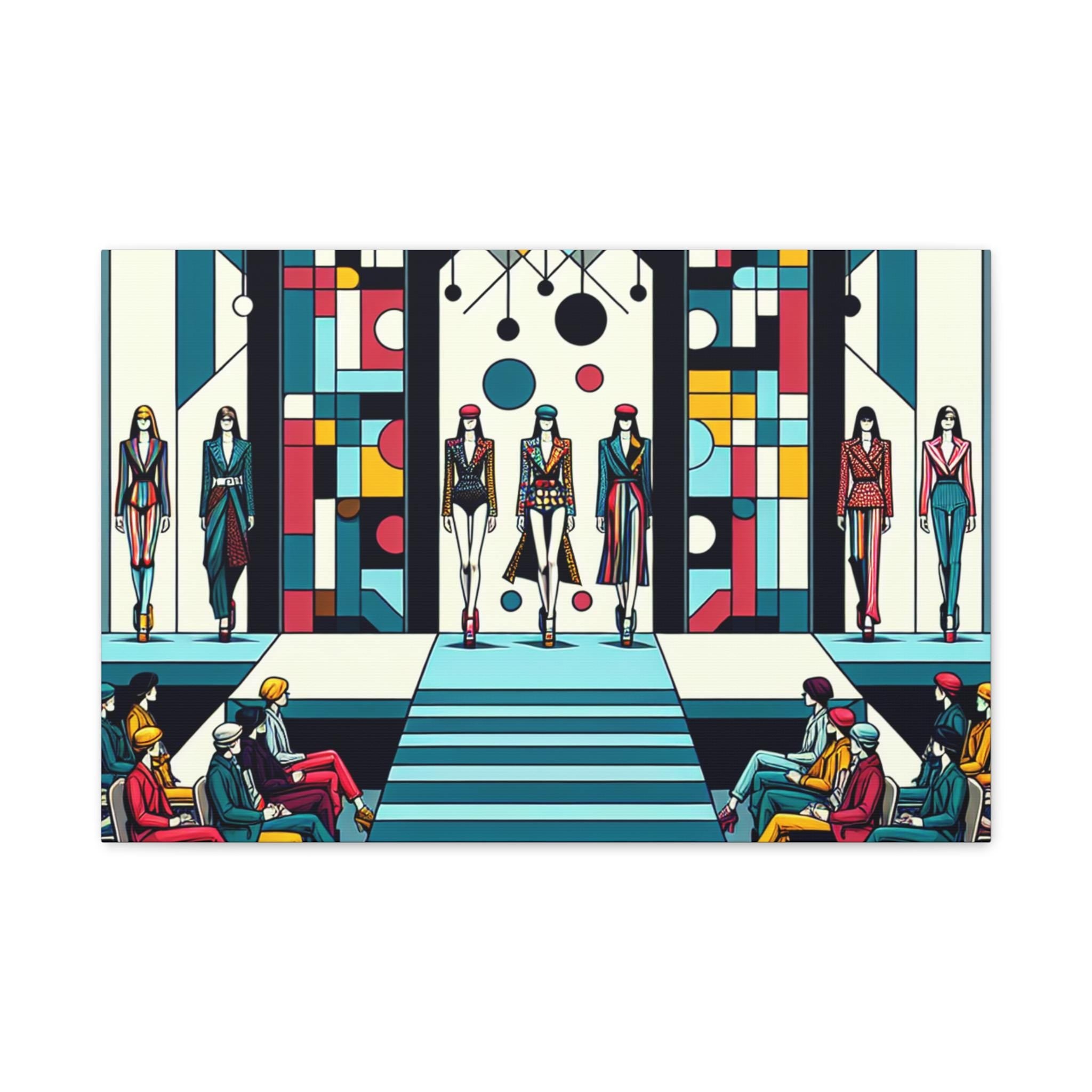 Fashion Runway Art Canvas, Modern Home Decor, Stylish Wall Art, Chic Gift for Fashion Lovers, Colorful Art Print for Living Room