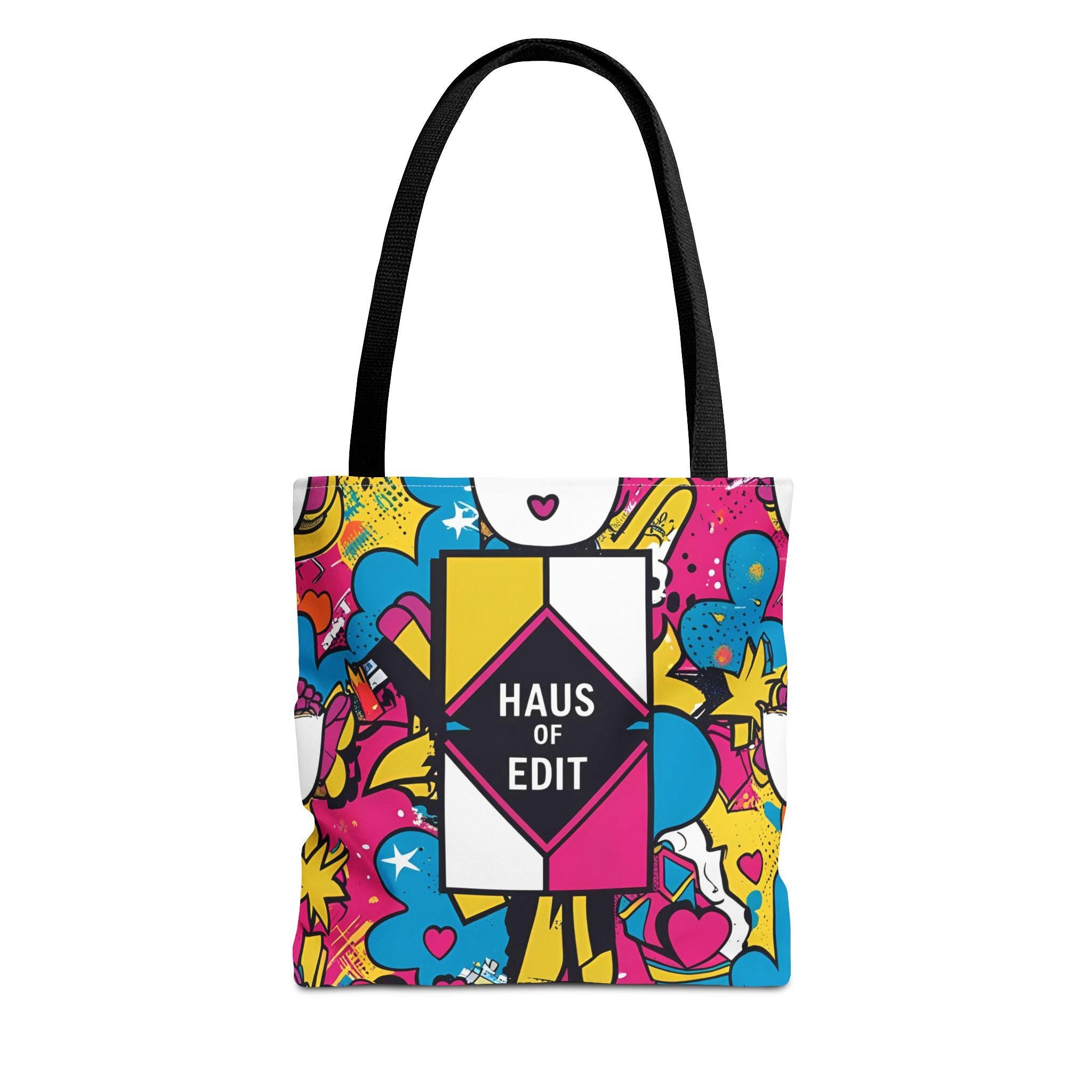 Colorful Graphic Tote Bag, Stylish Shopping Bag, Art Supply Bag, Personalized Gift, Trendy Carry-All