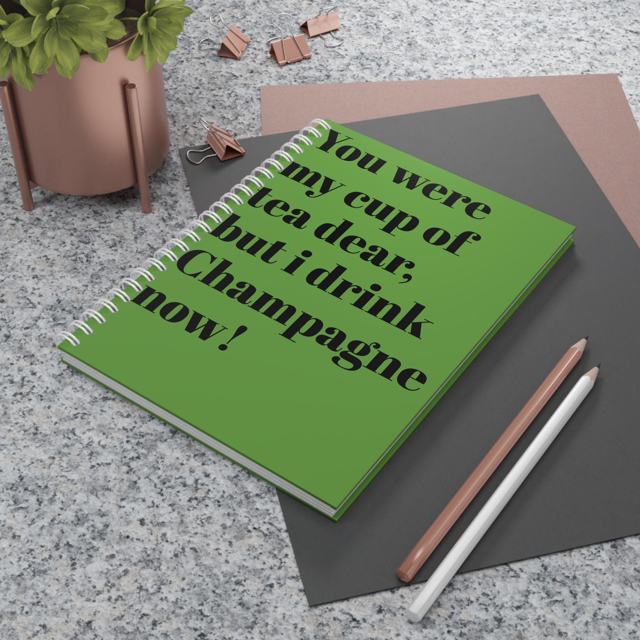 Champagne Spiral Notebook by Haus of Edit