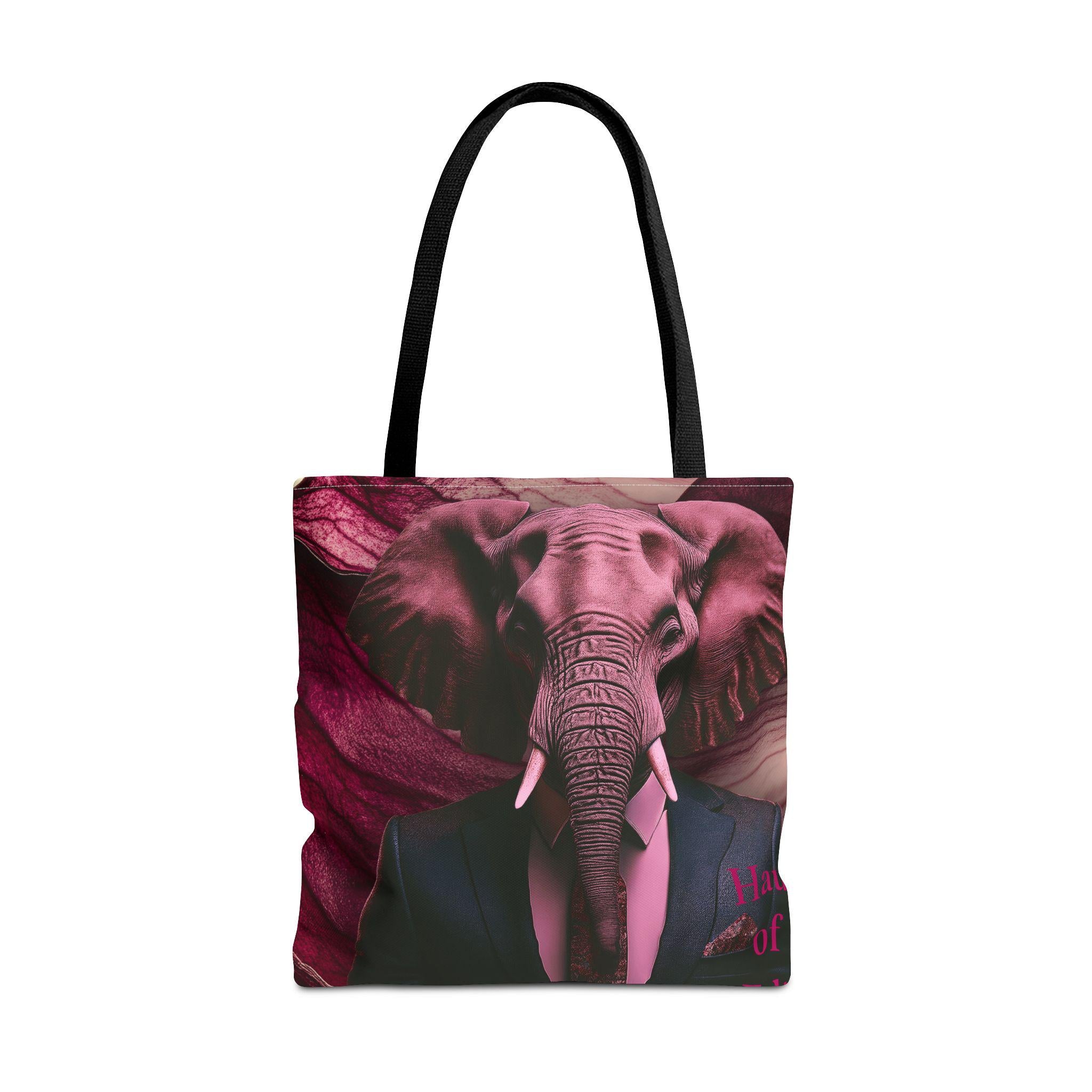 Elephant Book Tote Bag - Cute Animal Lover Carryall, Library Bag, Shopping Tote, Beach Bag, Eco-Friendly Reusable Bag