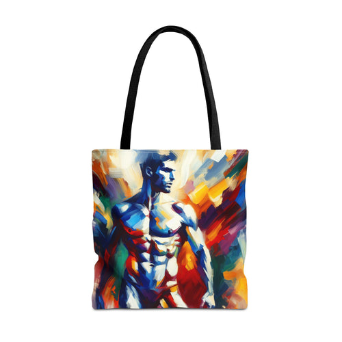 Beach Tote Bag, Rainbow Male Nude Artwork