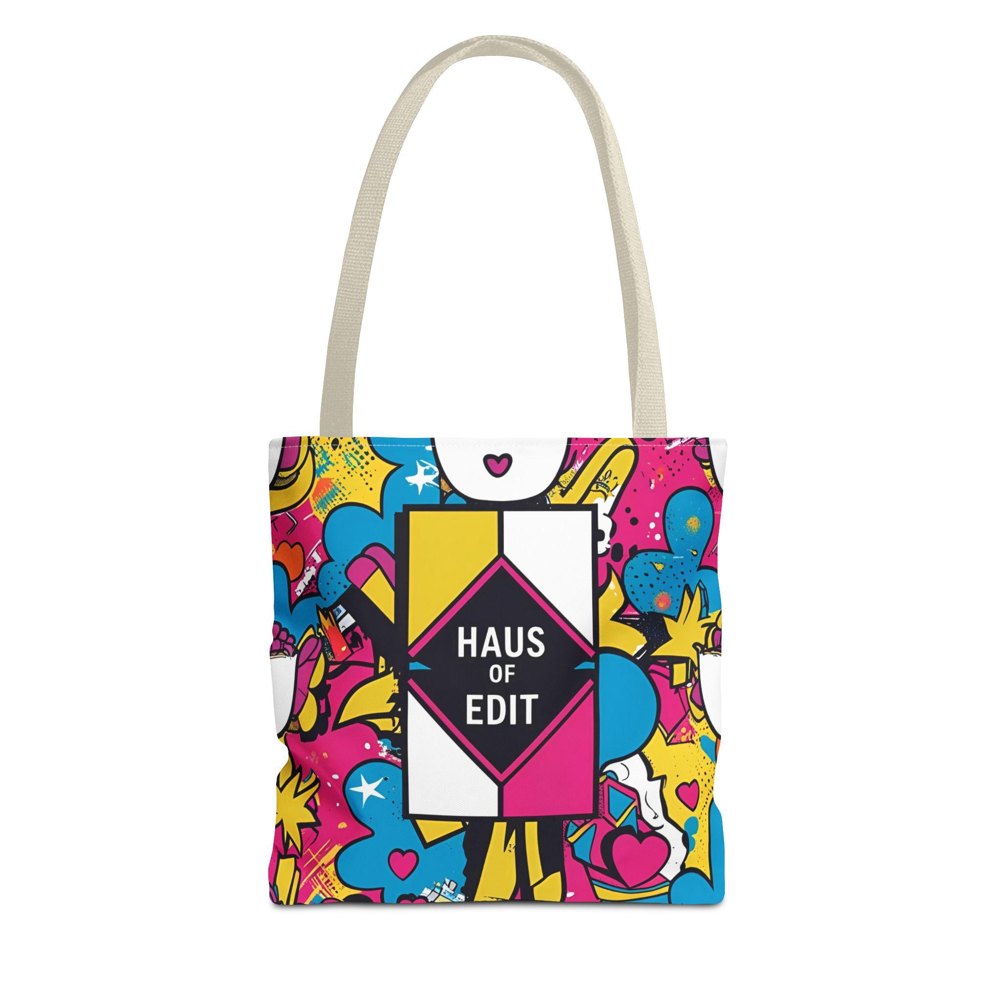 Colorful Graphic Tote Bag, Stylish Shopping Bag, Art Supply Bag, Personalized Gift, Trendy Carry-All