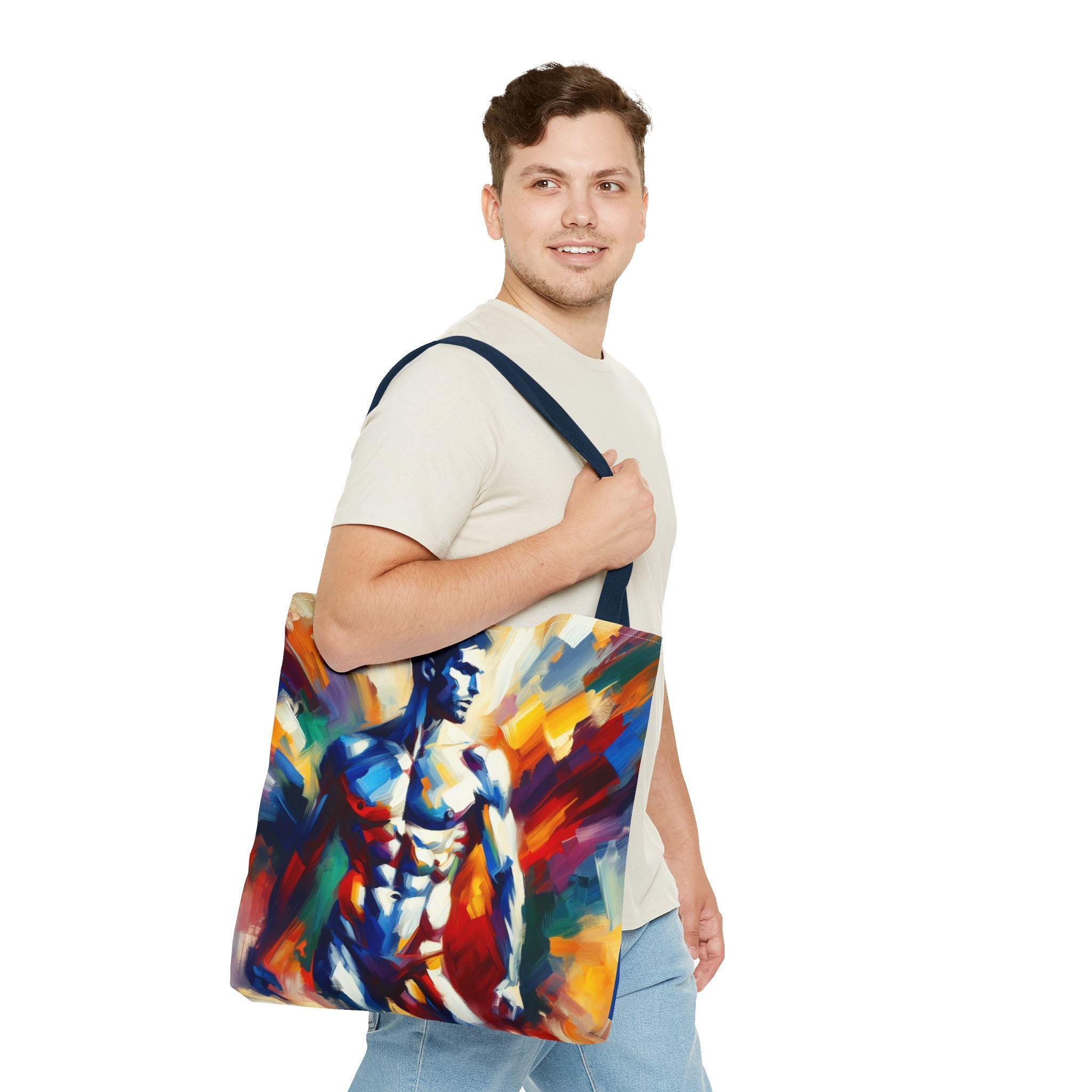 Beach Tote Bag, Rainbow Male Nude Artwork