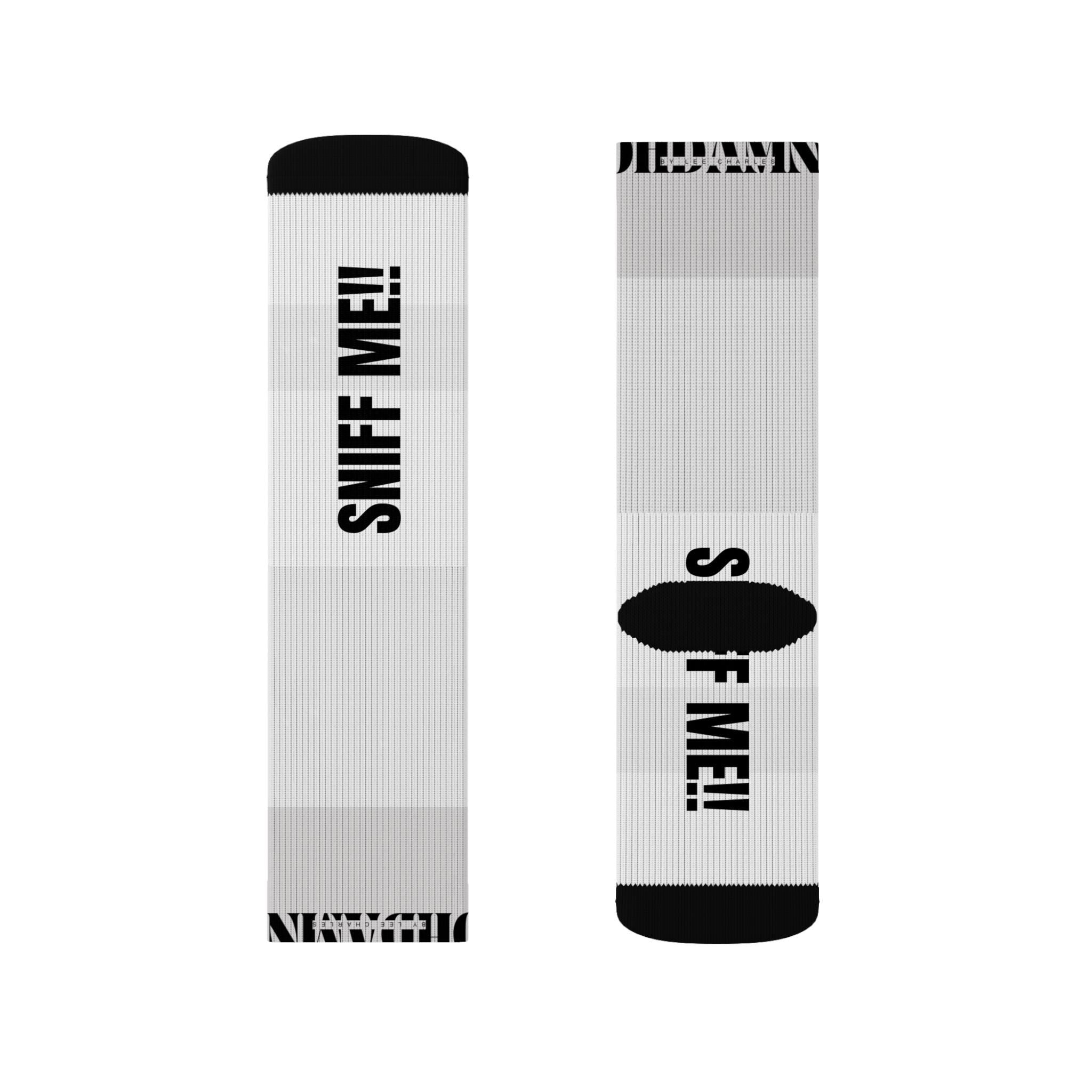 Gay Fetish Sublimation Socks, LGBT Pride Socks for Sock Lovers and Sniffers, OHDAMN by Lee Charles