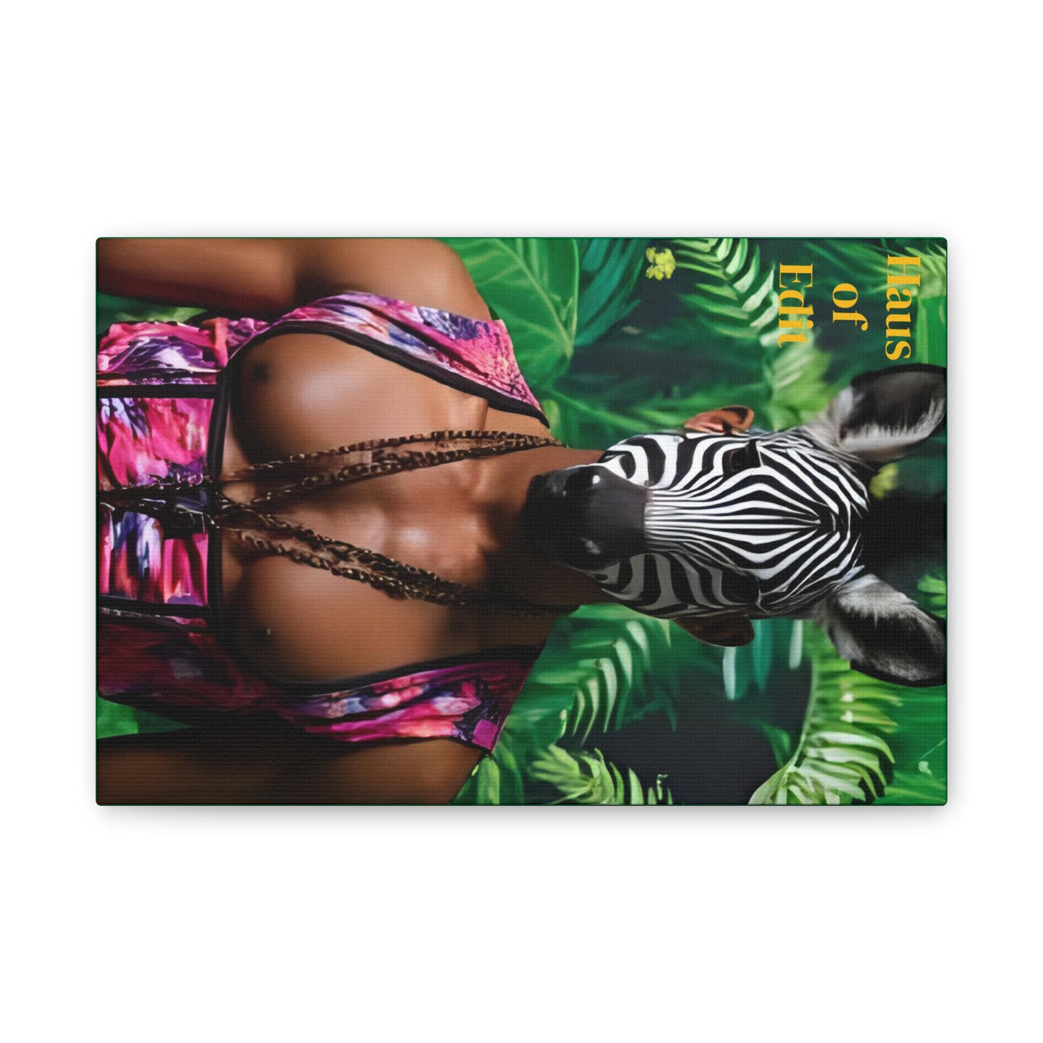 Canvas Wall Art - LGBT Friendly Zebra Man with Zebra Head