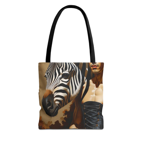 Artistic Tote Bag with Zebra & Bold Text, Fashionable Statement Bag, Unique Gift for Art Lovers, Stylish Daily Carry, Eco-Friendly Shopping