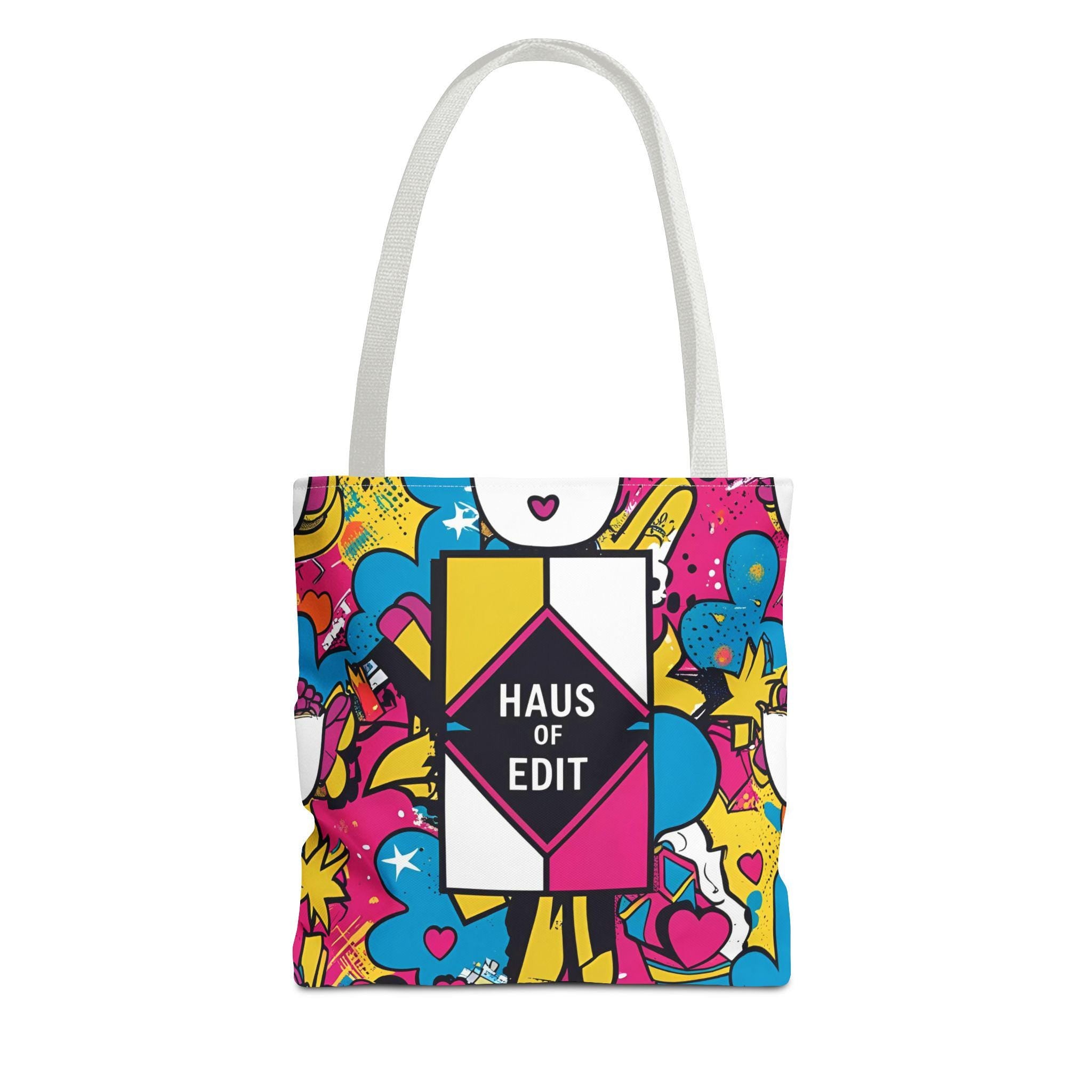 Colorful Graphic Tote Bag, Stylish Shopping Bag, Art Supply Bag, Personalized Gift, Trendy Carry-All