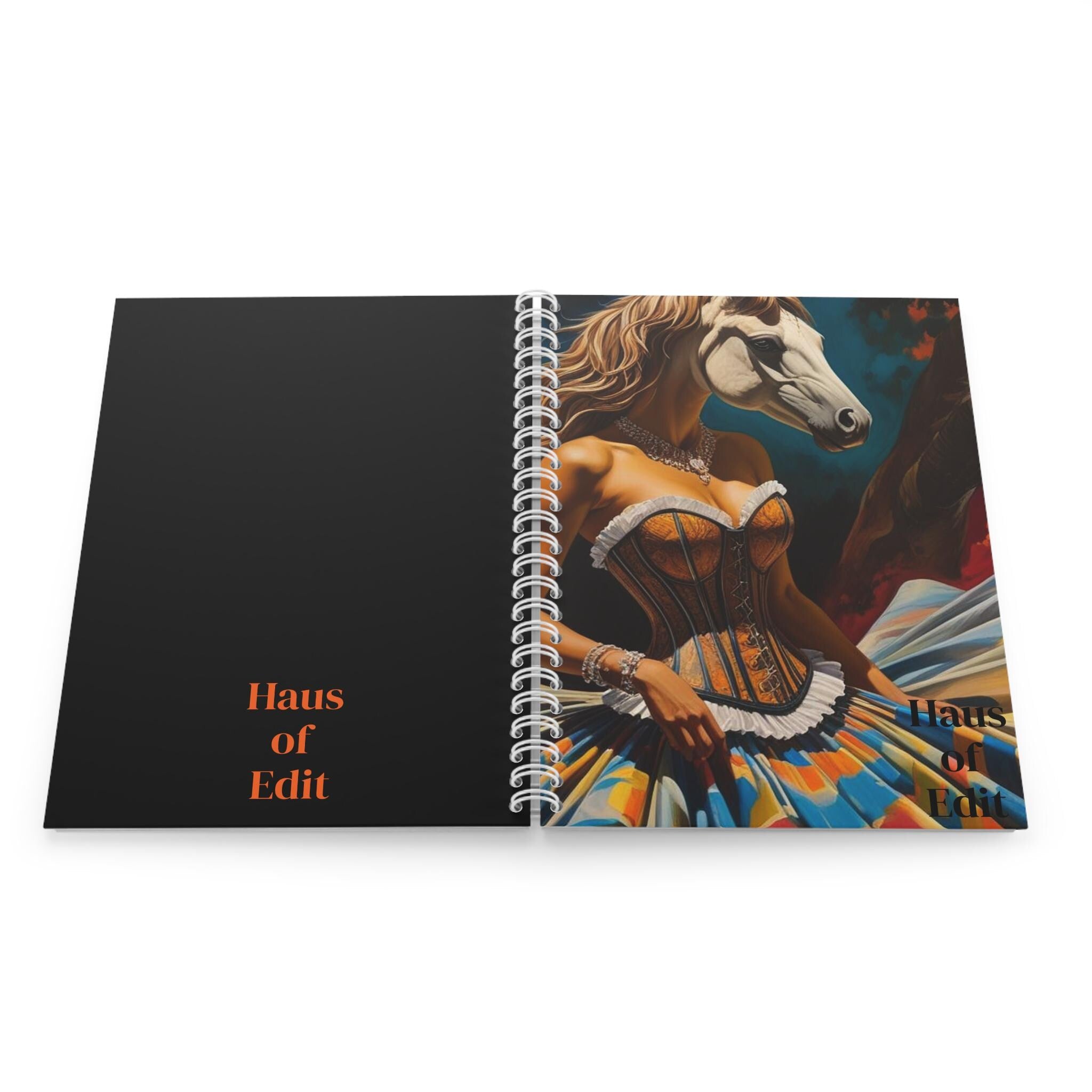 Horse Head Woman Spiral Notebook