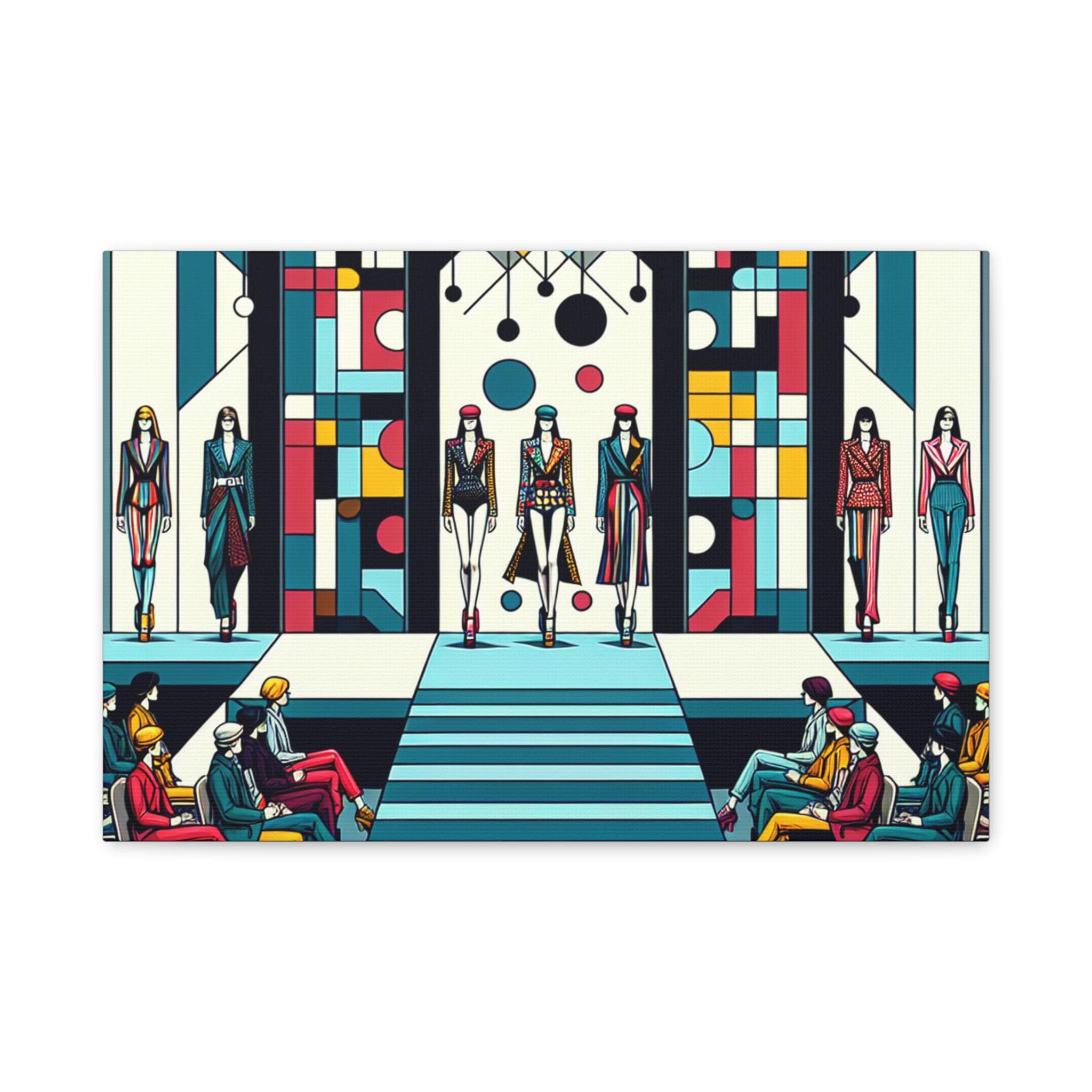 Fashion Runway Art Canvas, Modern Home Decor, Stylish Wall Art, Chic Gift for Fashion Lovers, Colorful Art Print for Living Room