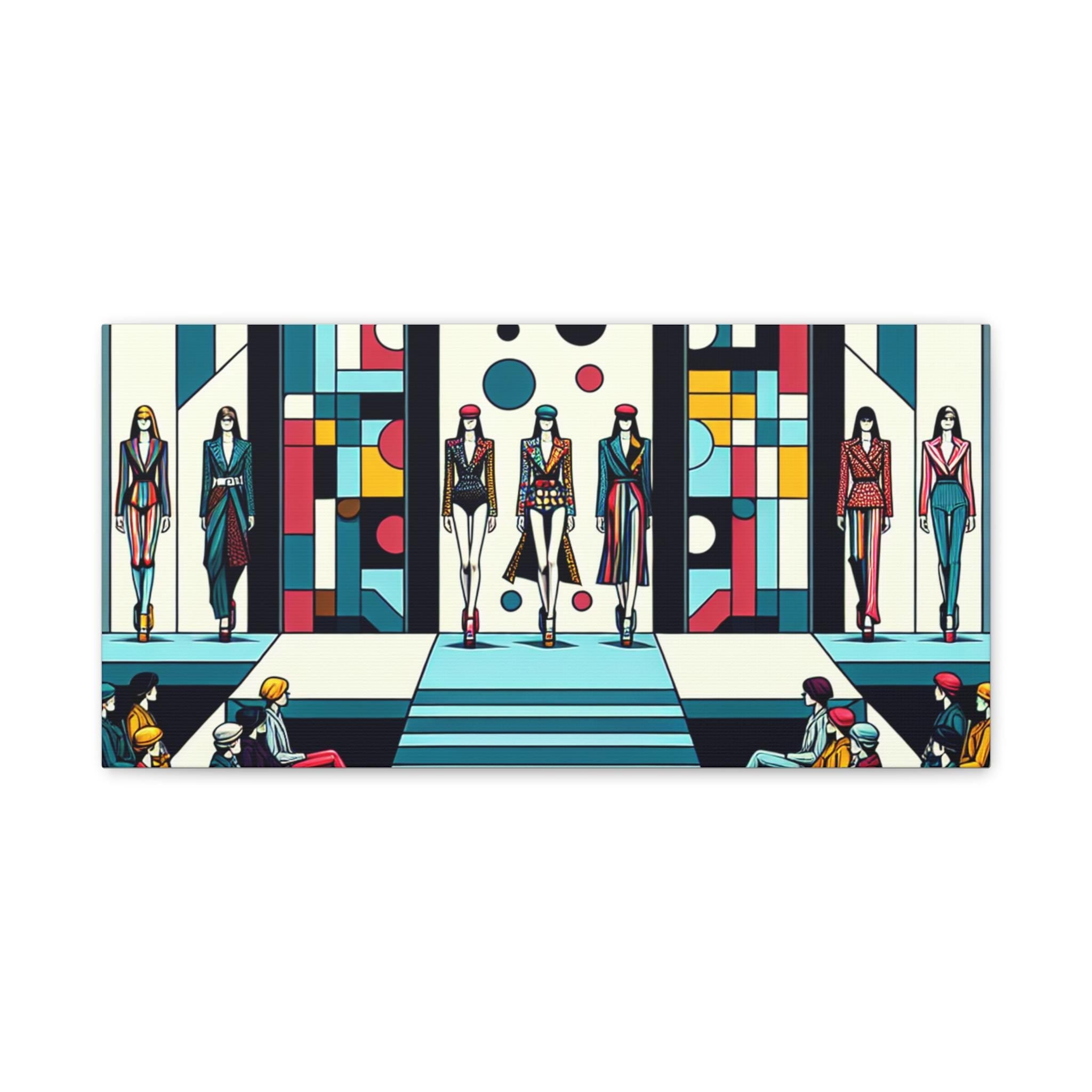 Fashion Runway Art Canvas, Modern Home Decor, Stylish Wall Art, Chic Gift for Fashion Lovers, Colorful Art Print for Living Room