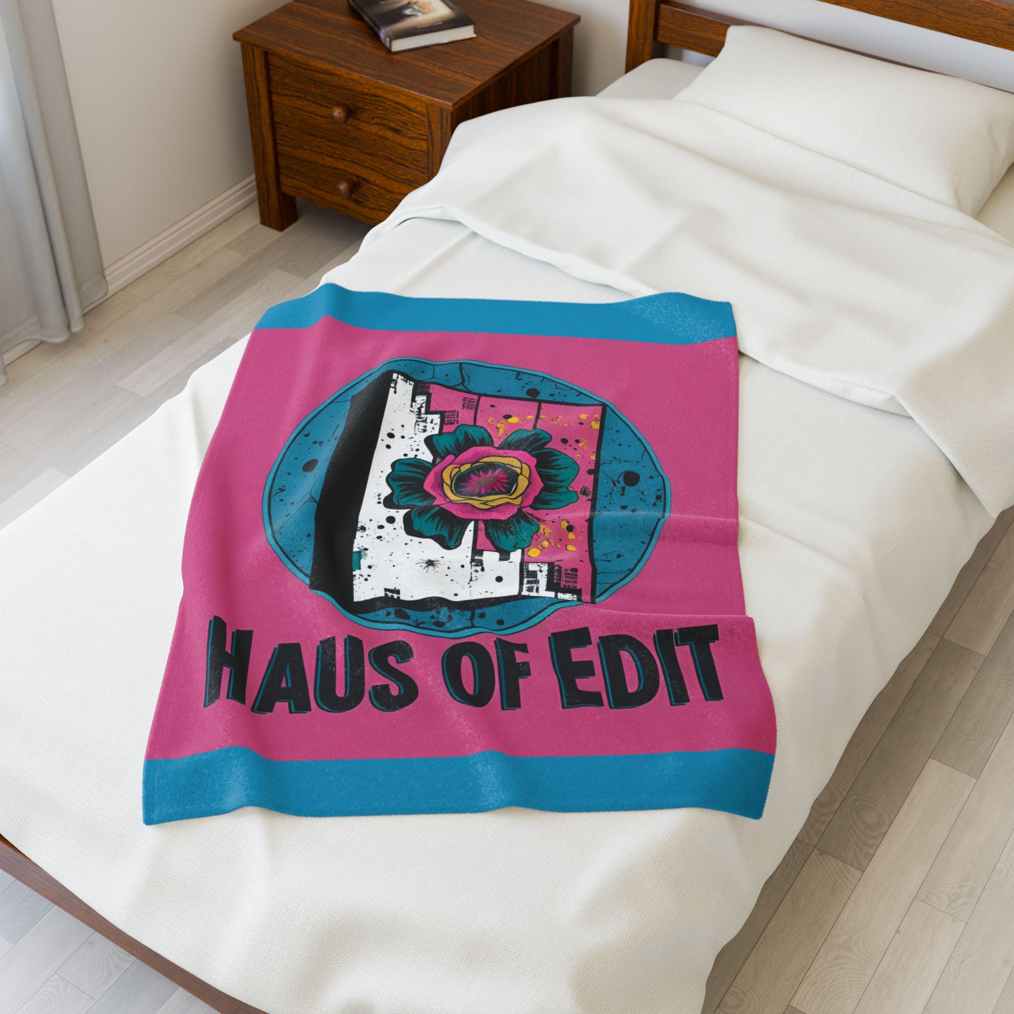 Velveteen Throw Blanket - Fashion Runway Pop Art Design by Haus of Edit