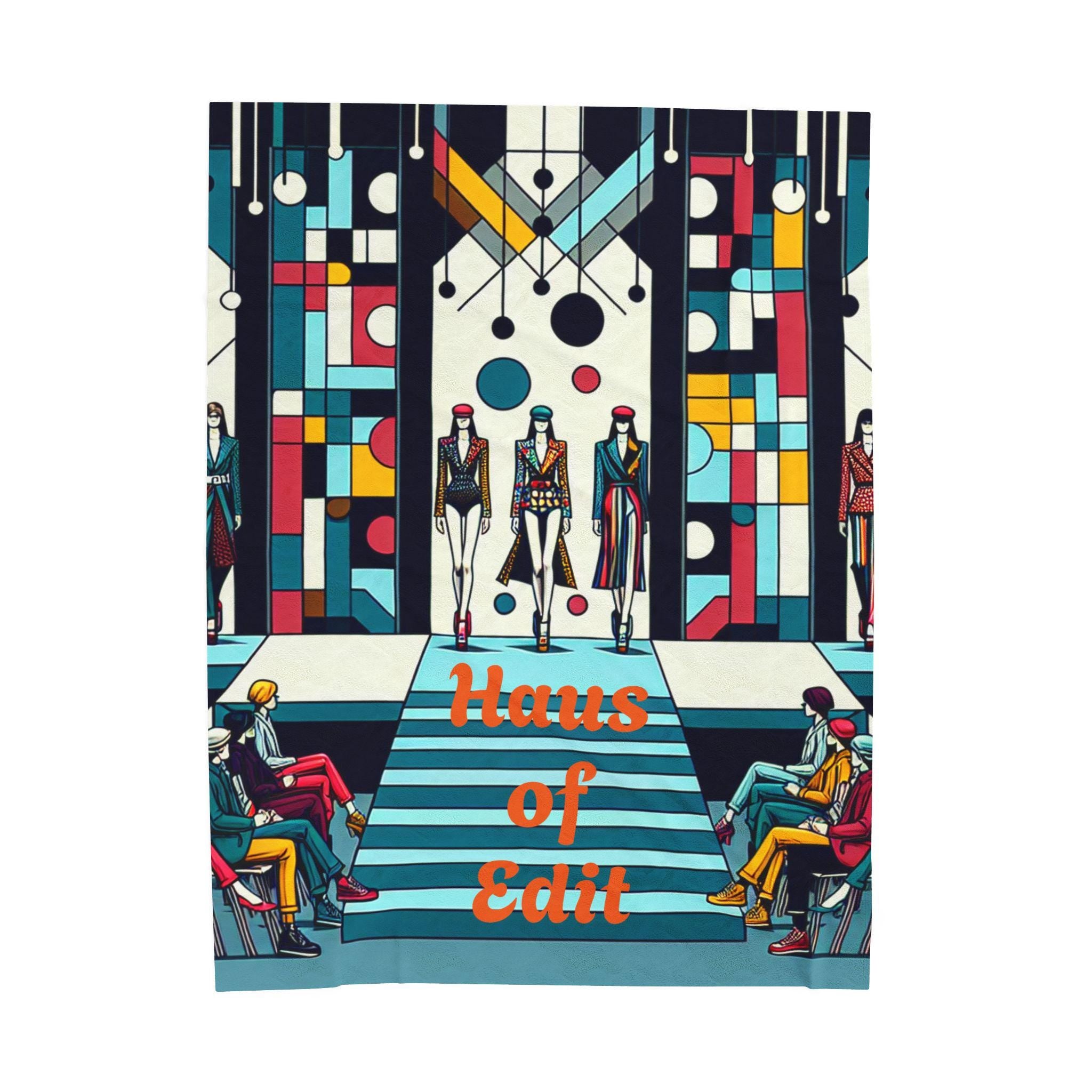 Velveteen Throw Blanket - Fashion Runway Pop Art Design by Haus of Edit