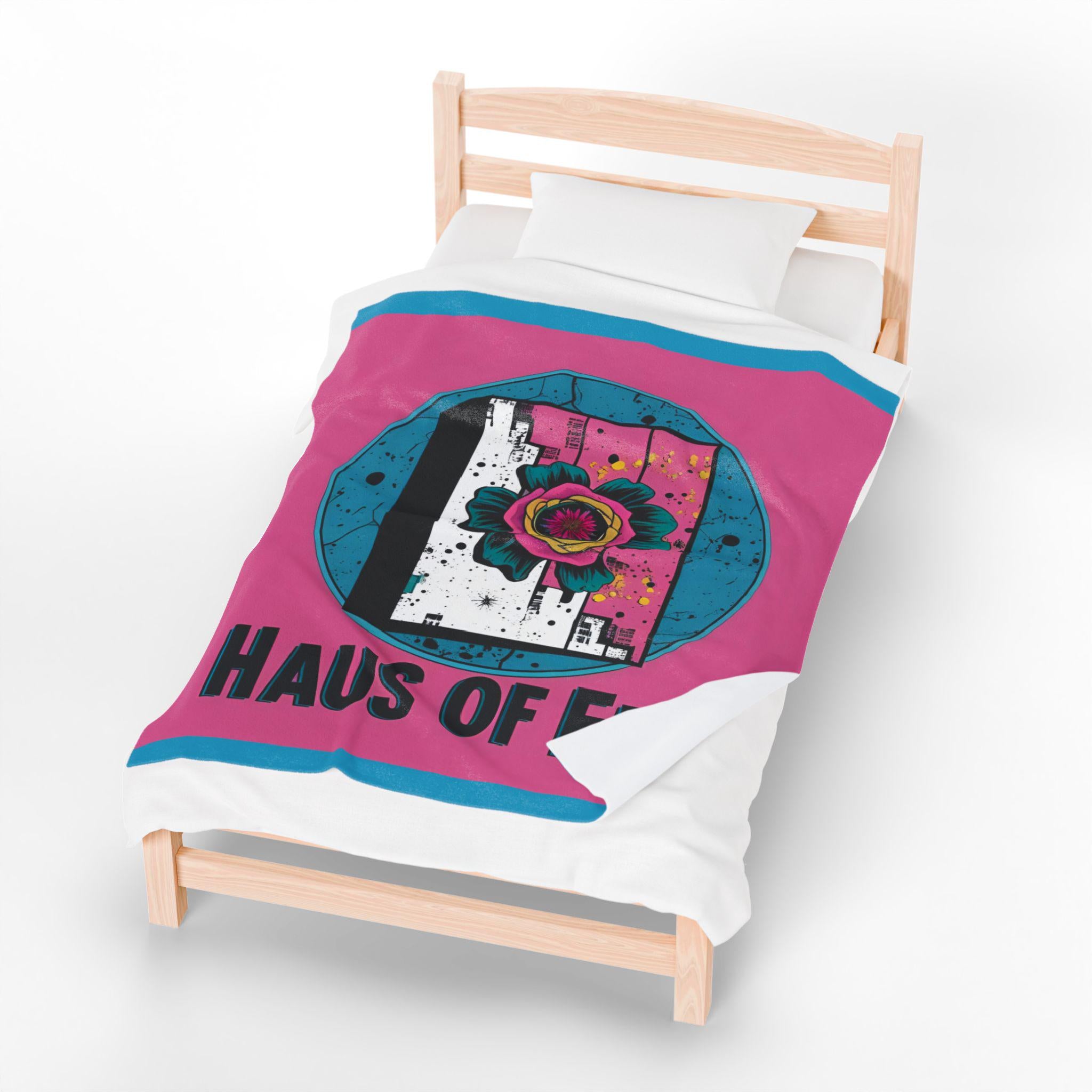 Velveteen Throw Blanket - Fashion Runway Pop Art Design by Haus of Edit
