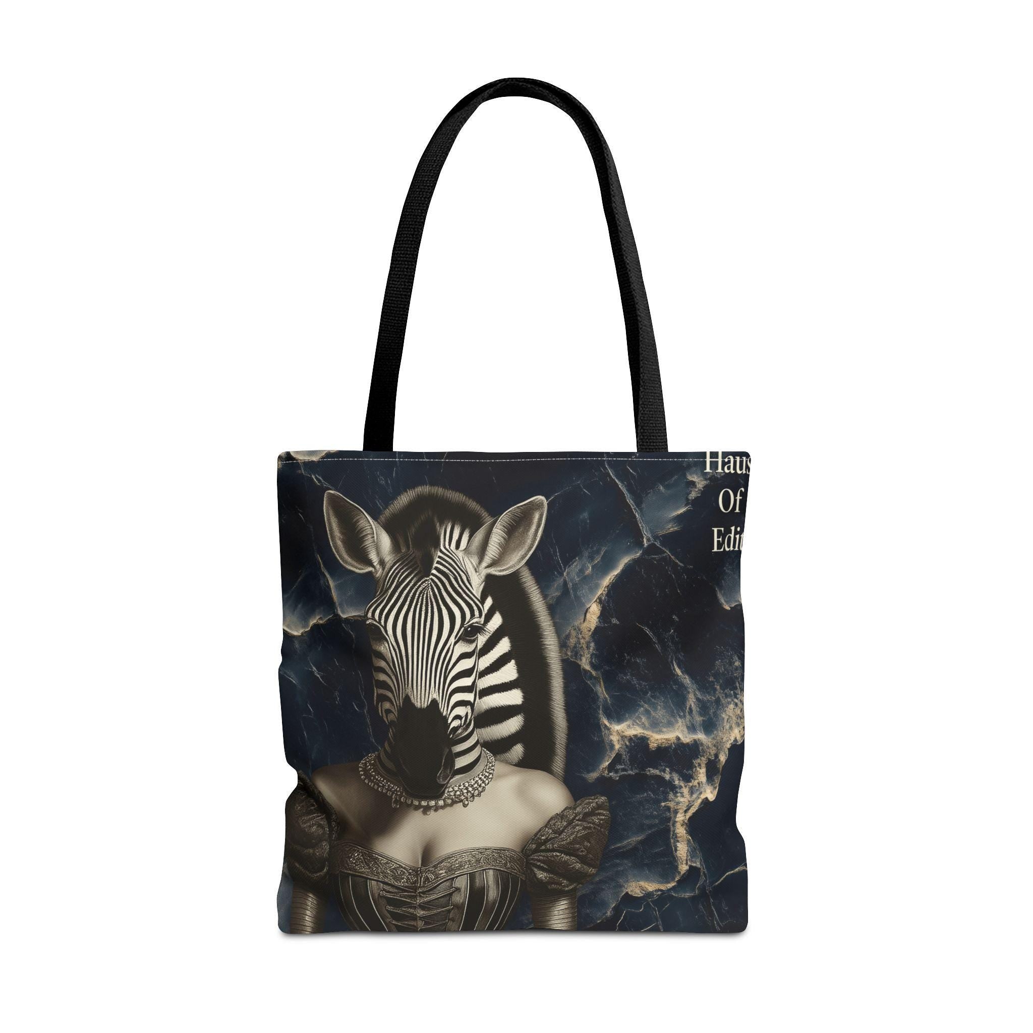 Zebra Woman Tote Bag, Black and White Shopping Tote, Stylish Eco-Friendly Shoulder Bag, Fashion Print Handbag, Unique Gift for Her, African