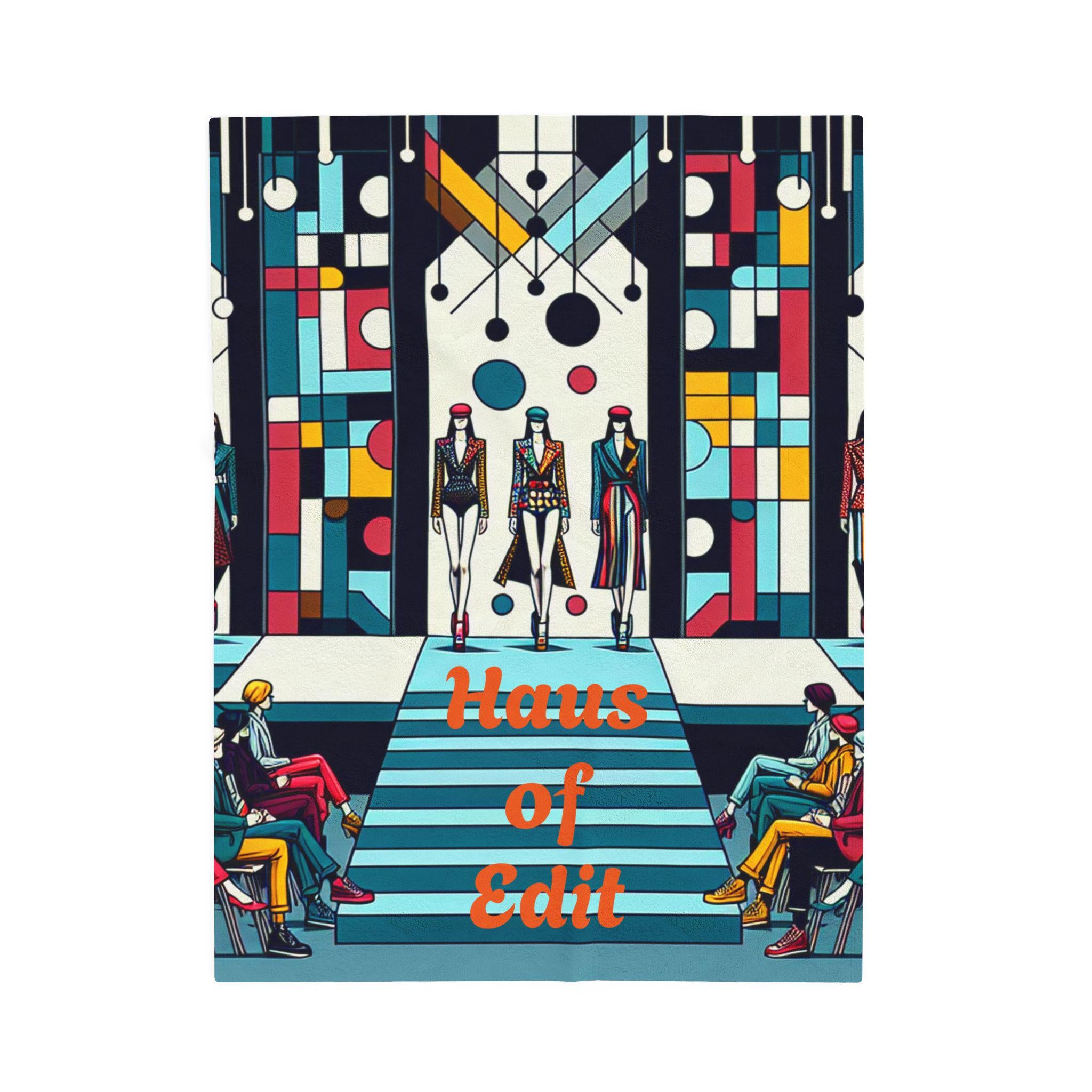 Velveteen Throw Blanket - Fashion Runway Pop Art Design by Haus of Edit