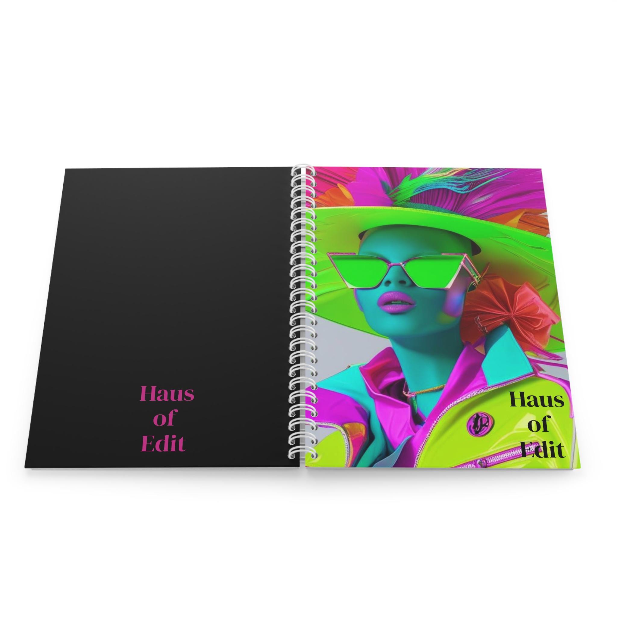 Vibrant Artistic Spiral Notebook, Fashion Journal, Creative Writing, Gift for Anyone, Haus of Edit, Colorful Notepad