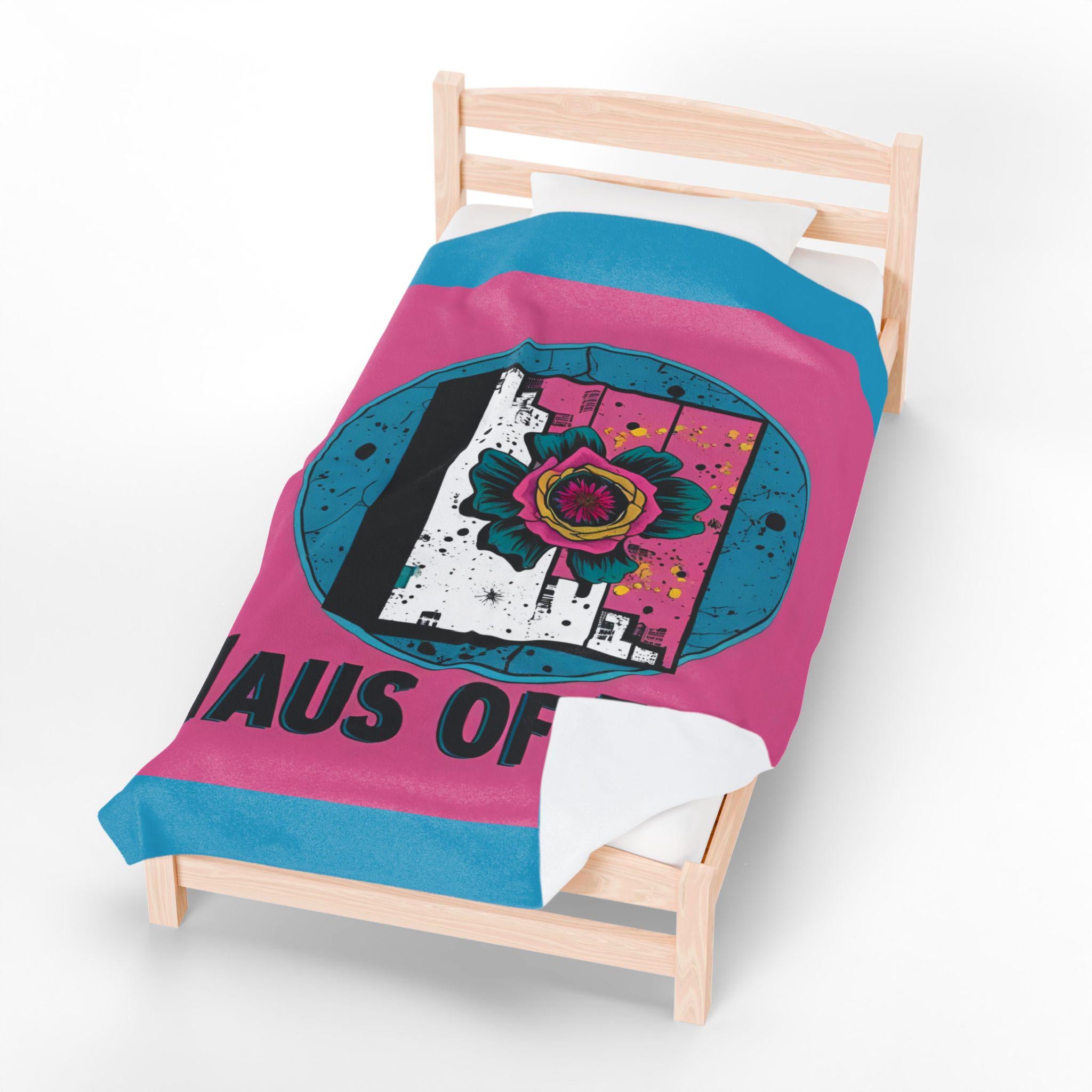 Velveteen Throw Blanket - Fashion Runway Pop Art Design by Haus of Edit